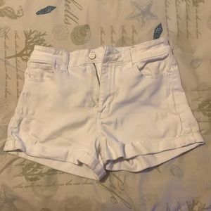 White High Rise Shorts
